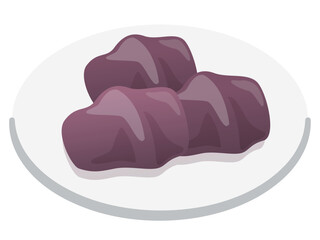 三重県の人気土産 赤福餅をイメージした和菓子のシンプルなイラスト