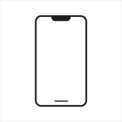 phone vector with blank white screen isolated on white background
