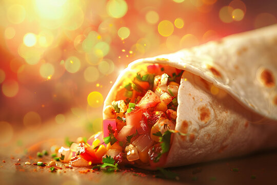 Traditional Mexican food Tacos Nachos with Vibrant Ingredients, Generative AI - Powered by Adobe