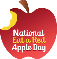 Eat a red apple day design illustration. Suitable for flat design graphic illustration icon