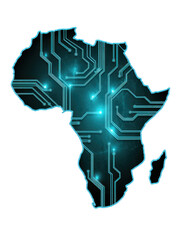 Futuristic Circuit Map of the African Continent