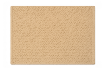 Beige woven herringbone placemat texture on transparent background