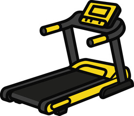 Modern treadmill icon representing fitness cardio and exercise equipment for health and wellness applications