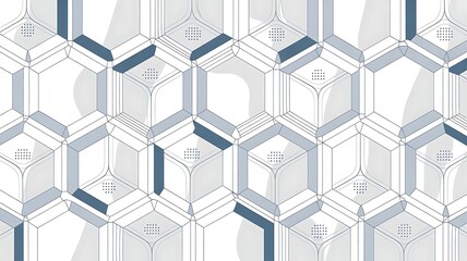Modern geometric honeycomb pattern background in shades of blue and white for a clean, stylish, and technologically advanced design or backdrop
