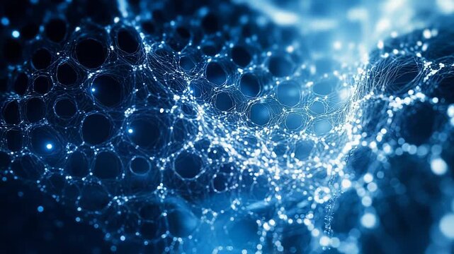 Digital network connecting data points creating abstract technology