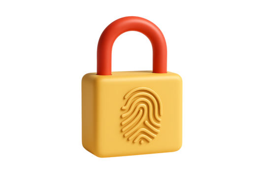 Modern Biometric Padlock Design Symbolizing High-Tech Security and Restricted Access