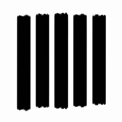 Ai futuristic office workspace with remote job screens illustration of five bold black vertical bars with rough, textured edges are arranged evenly on a clean white background, creating a minimalist g