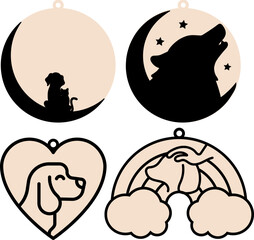 Pet Memorial Ornament SVG, Pet loss, Laser Cut Files Glowforge Silhouette Cricut, Personalized Dog Name Rainbow Bridge, christmas tree ornament, dog mom dad, fur parents