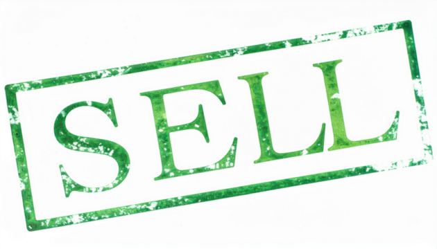 The Green Stamp of SELL: A bold, verdant stamp, imprinted with the impactful word SELL, symbolizes the essence of commerce, urging action and opportunity.