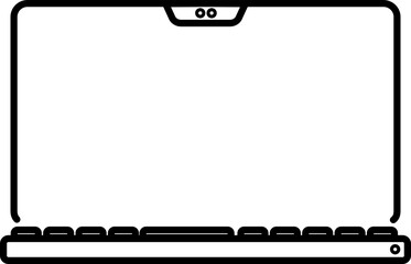 Modern Laptop or Notebook with Frameless Bezel - Vecor Icon