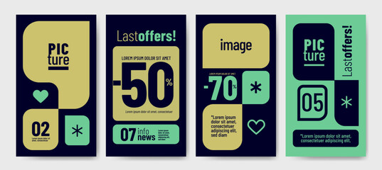 Contemporary layout with modular shapes and contrast. Perfect for branding, creative campaigns, promotional materials and digital or print design projects.