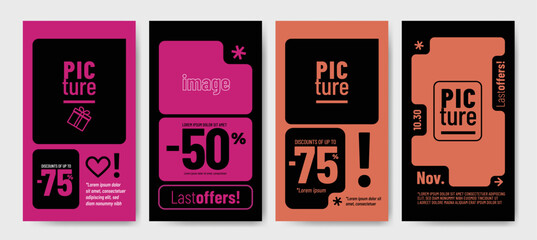 Contemporary layout with modular shapes and contrast. Perfect for branding, creative campaigns, promotional materials and digital or print design projects.