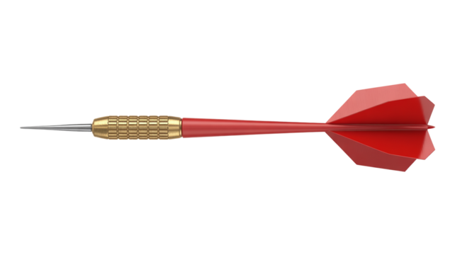 Aim for success with this sharp red and gold dart, perfect for games or achieving goals