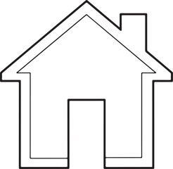 Simple house icon, representing home and residence