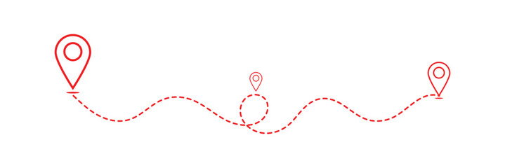 Route location icon isolated on white background. Road location icon. Location map path distance icon. Location vector for web and design. EPS 10