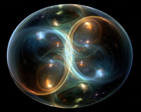 Abstract Glowing Sphere With Colorful Patterns