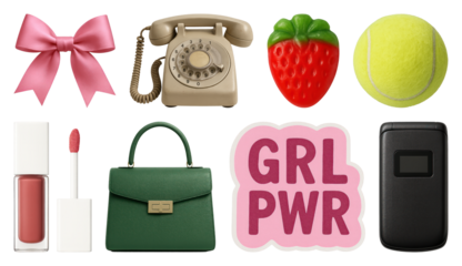 PNG Retro objects with modern flair, element set on transparent background