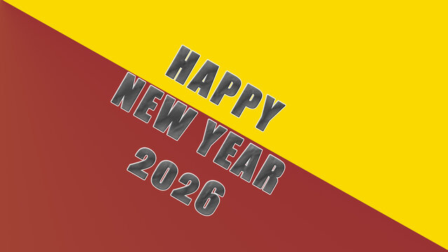 Happy new year 2026 celebration with festive colors and bold typography for holiday greetings and event invitations