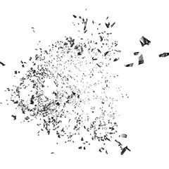 Shattered mirror isolated transparent background 3d rendering PNG
