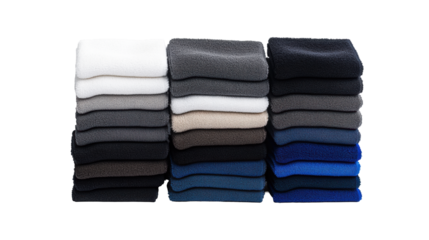 Colorful Microfiber Towels on Transparent Background