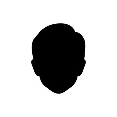 Cute boy head silhouette icon vector flat illustration design.