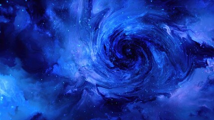 Deep Space Spiral Nebula With Glowing Stars