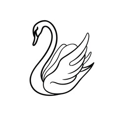 A Swan Silhouette Drawn in Flowing Lines