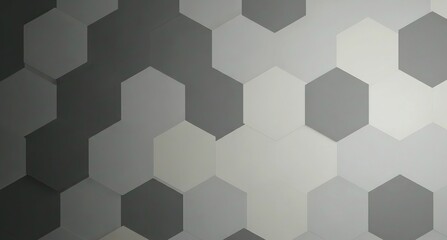 Hexagonal tile pattern in gradient shades of gray, arranged in seamless tessellation for modern design.