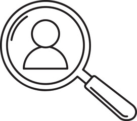 Magnifying glass with person for search