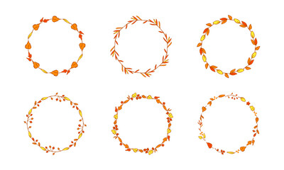 Simple hand drawn sketches of autumn leaves