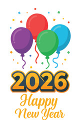 new year 2026 balloons