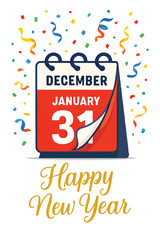 calender move 31 december to1 january