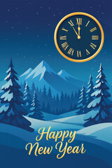 winter landscape with christmas tree