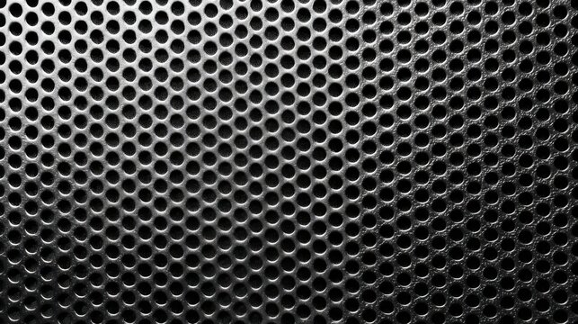 Dark Perforated Metal Grill Texture Background Pattern