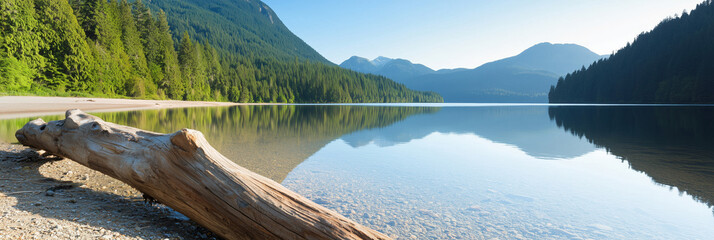 Majestic Pristine Mountain Lake Reflections Calm Wilderness Forest Shoreline Scenic Travel Destination