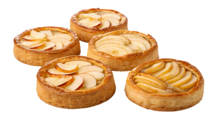 Set of apple turnover cake isolated on white
