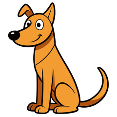 Cute cartoon dog sitting and smiling