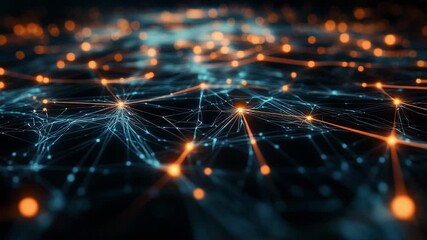 Digital network connecting data points in an abstract futuristic design - Powered by Adobe