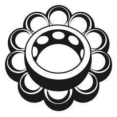 Fototapeta premium Abstract black and white geometric flower shape design