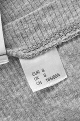 Size S clothes label