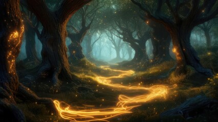 Mystical forest path
