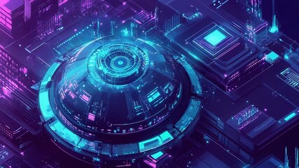 Digital cityscape representing data flow and artificial intelligence - Powered by Adobe