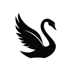 Elegant Black Swan Silhouette Design