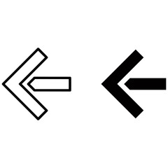 Fototapeta premium Left arrow icon in outline and solid style
