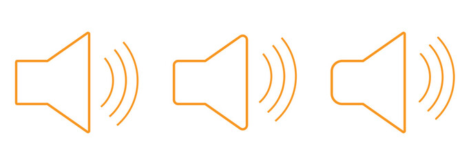 Speaker icon set. Volume icon vector. Loudspeaker icon vector. Sound symbol. Sign for mobile concept and web design. Speaker icon with radiating sound waves illustration.