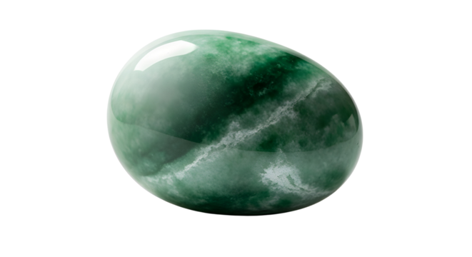 Polished dark green aventurine stone egg used for crystal healing and holistic wellness isolated PNG with Transparent Background