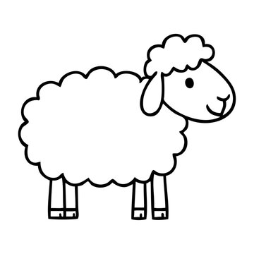 Dibujo sencillo con l&iacute;neas de oveja 
