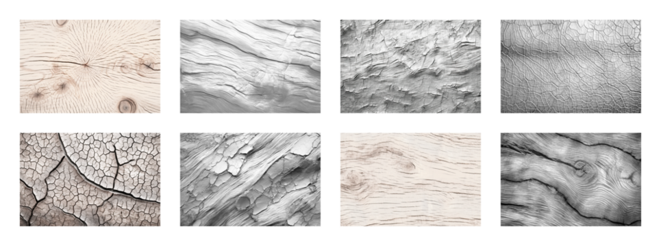 PNG Textured wood backgrounds collection, element set on transparent background