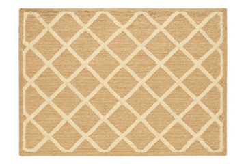 Beige rug with geometric diamond pattern and transparent background
