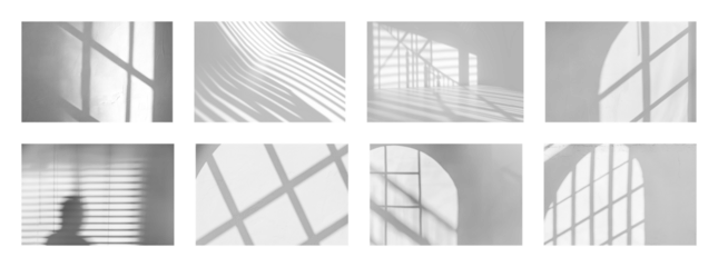 PNG Abstract architectural patterns in darkness, element set on transparent background